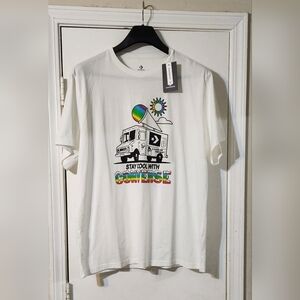Converse White T-Shirt with Colorful Graphic